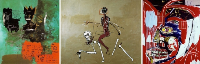 Pinturas de Jean Michel Basquiat de períodos diferentes.